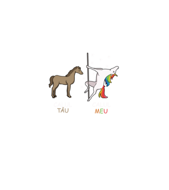 calul tău - calul meu model negru pe tricou