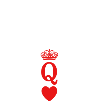 Queen model alb pe tricou