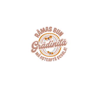 Rămas bun grădiniță, mă așteaptă școala! model alb pe tricou