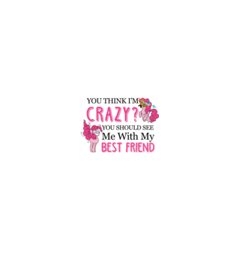 Crazy Friend Unicorn model alb/roșu pe tricou