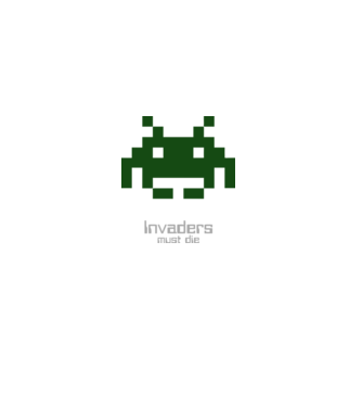 Invaders Must Die model alb pe tricou