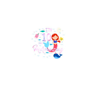Mermazing Birthday 10 model negru pe tricou