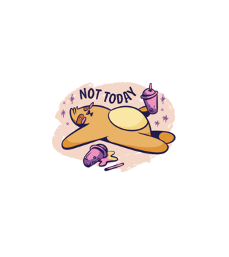 Not today model alb pe tricou