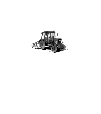 TRACTOR model alb pe tricou