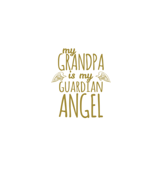My grandpa is my guardian angel model negru pe tricou