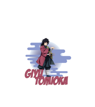 Demon Slayer Giyu model alb pe tricou