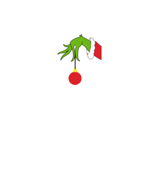 Grinch hand model alb pe tricou