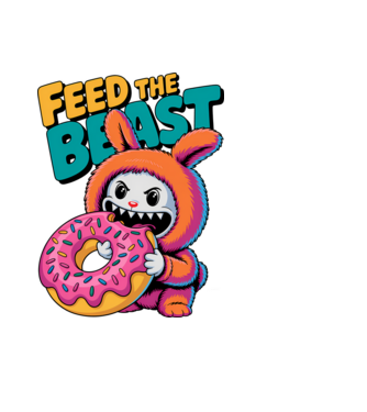 Feed the beast model negru pe tricou