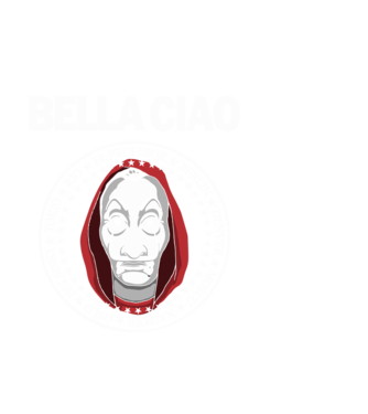bella ciao stroke white model negru pe tricou