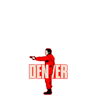 denver la casa de papel model negru pe tricou