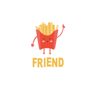 Friends cartofi model alb pe tricou