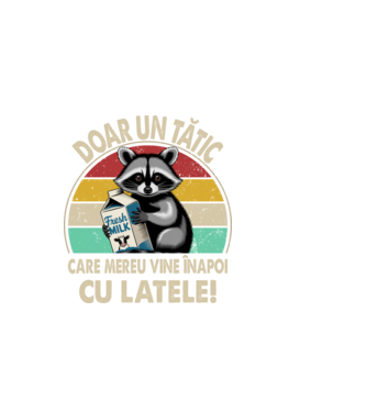 Retro Apa aki visszajött a tejjel RO model negru pe tricou
