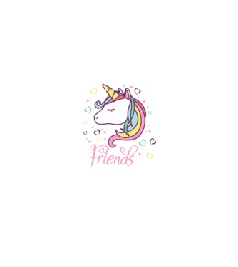 Unicorn Friend model negru pe tricou