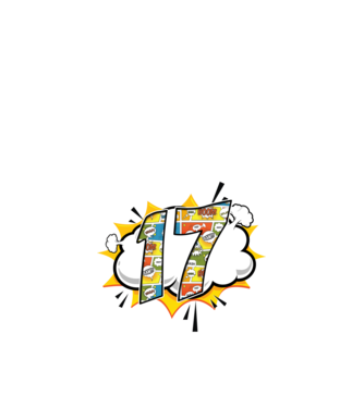 Birthday Comic Number 17 model albastru închis pe tricou