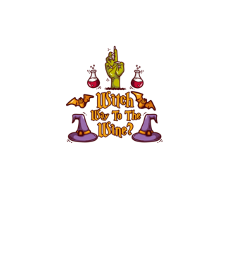 Witch way to the wine model gri pe tricou