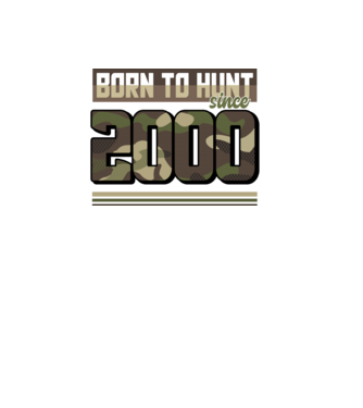 Born to hunt since 2000 model negru pe tricou