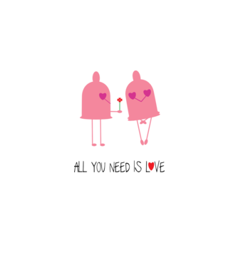 All you need is love model alb pe tricou