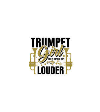 Trumpet girl model alb pe tricou