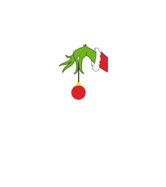 Grinch hand model alb pe tricou