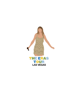 Taylor Swift The Eras Tour Las Vegas model alb pe tricou
