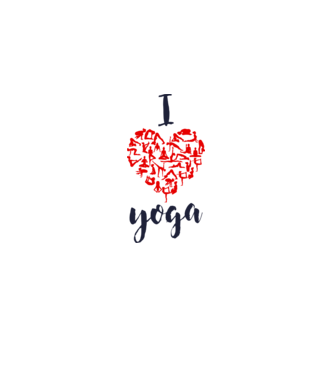 I love yoga model alb pe tricou