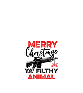 Merry Christmas Ya Filthy Animal model alb pe tricou