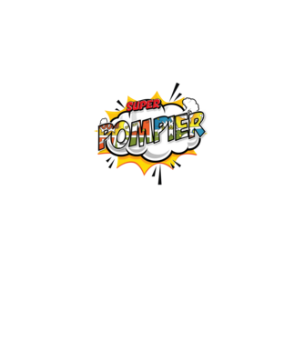 Super Pompier model alb pe tricou