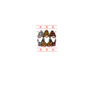 Ugly sweater gnomes model negru pe tricou