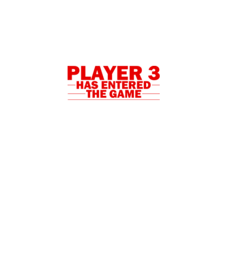 Player 3 entered the game model alb pe tricou