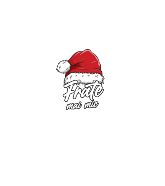frate mai mic Santa Hat model negru pe tricou