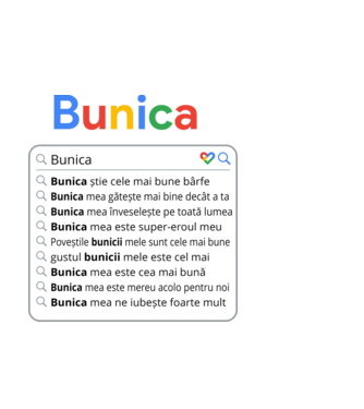 căutare Google Bunica model negru pe tricou