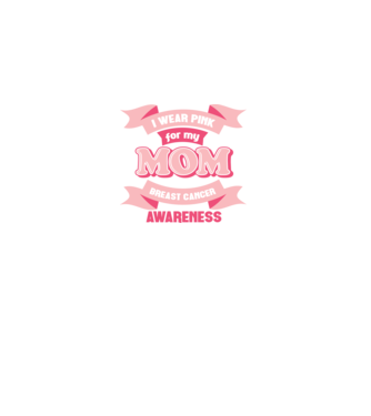 I wear pink for my mom model negru pe tricou