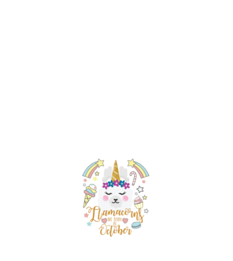 Llamacorns are born in October model negru pe tricou