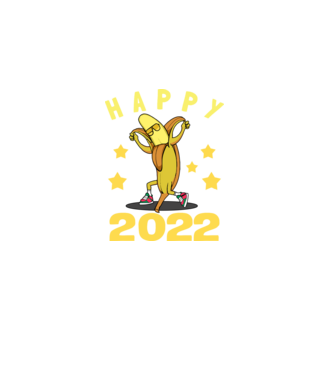 Happy new year Banana model negru pe tricou