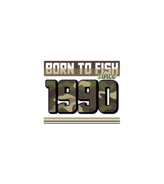 Born to fish since 1990 model negru pe tricou