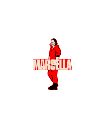 mareille la casa de papel model negru pe tricou