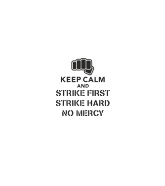 Keep calm and strike first cobra kai model alb/roșu pe tricou