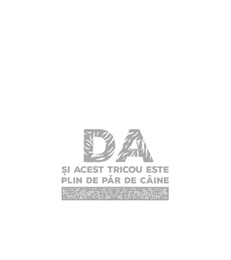 da, și acest tricou este plin de păr de câine model negru pe tricou