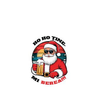 Ho ho ține mi berea! alb model alb pe tricou