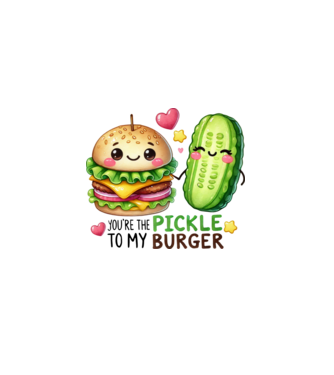 Pickle to my Burger model alb pe tricou