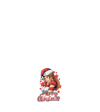 Merry christmas santa girl model negru pe tricou