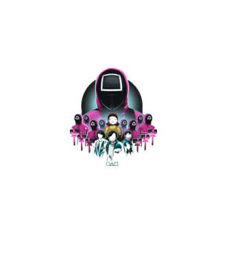 squid game crew model negru pe tricou