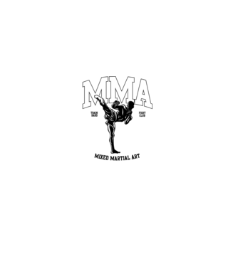 MMA model negru pe tricou