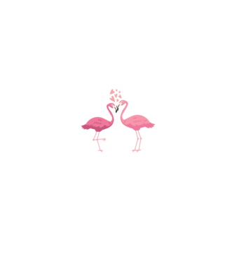 FLAMINGO ÎNDRĂGOSTIȚI model alb pe tricou