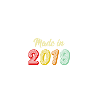 made in 2019 retro model negru pe tricou