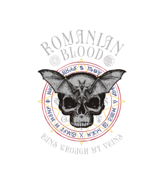 România Romanian Blood model alb pe tricou