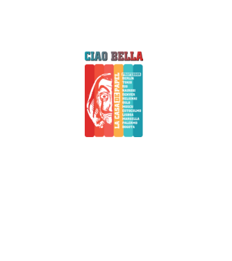 ciao bella retro model turcoaz pe tricou