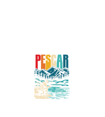 Pescar retro model alb pe tricou
