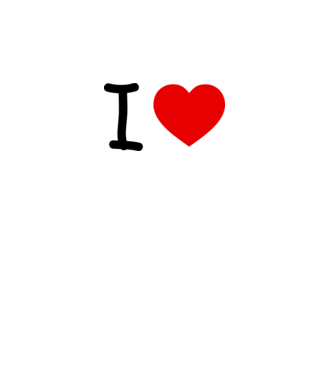 ilove model alb pe tricou