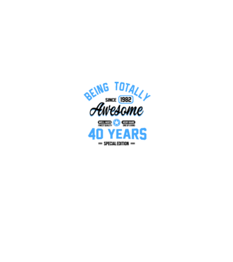 40 years of being totally awesome model alb/roșu pe tricou